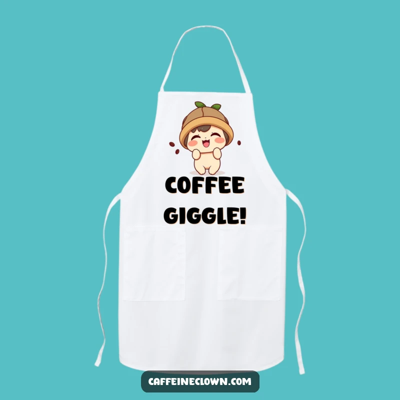 Funny Kawaii Coffee Apron: Giggling Bean Gift - Cute Character Bib!