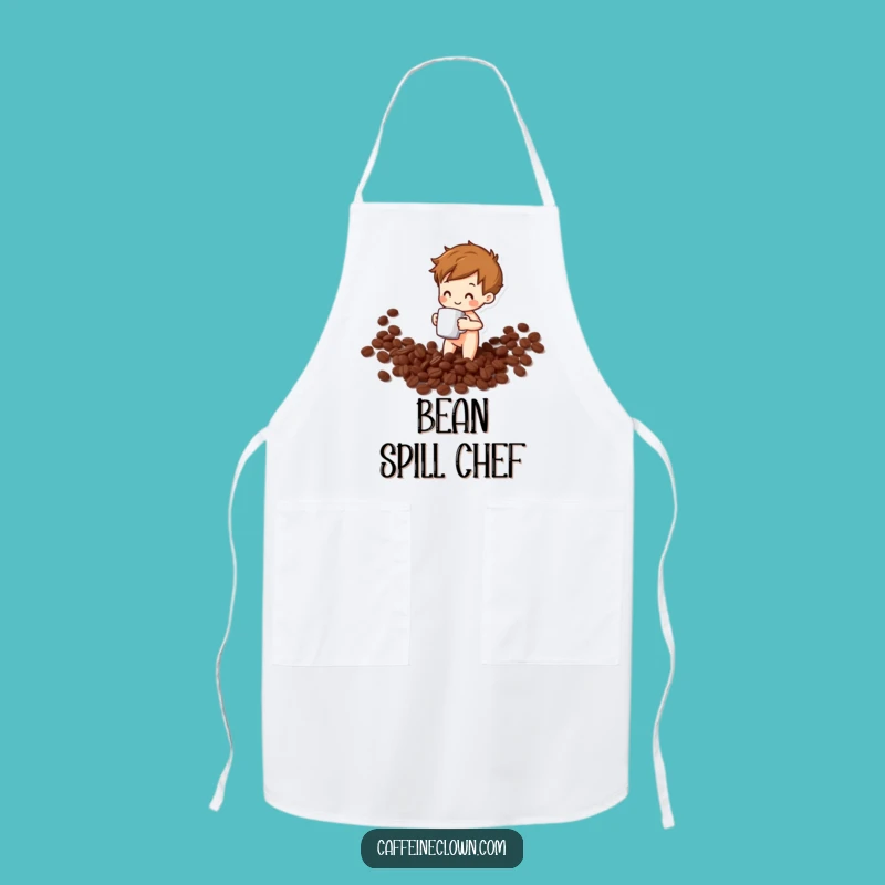 Funny Coffee Bean Spill Apron: Cook with Caffeine & Cheer - Great Gift!