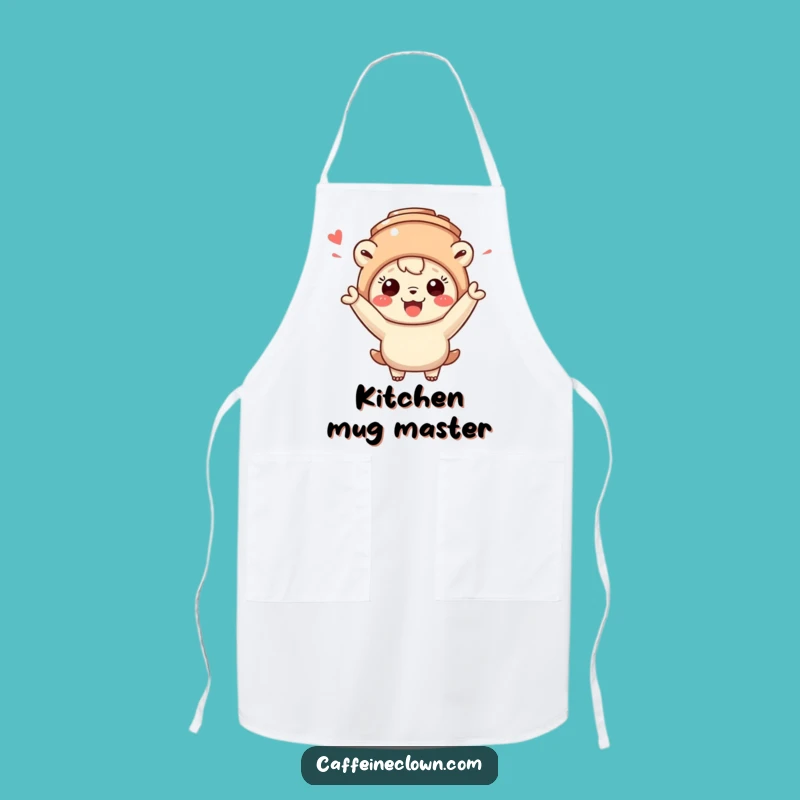 Funny Mug Hat Creature Apron: Cook with Coffee Cheer - Great Gift!