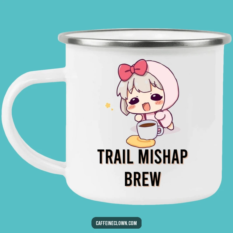 Funny Coffee Spill Camping Mug - Outdoor Character Oops Gift