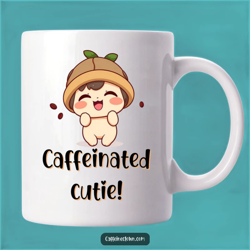 Funny Kawaii Coffee Mug: Giggling Bean Gift - Cute Character Mug!