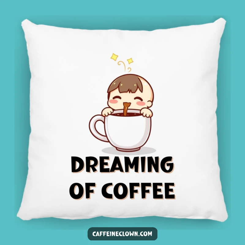 Funny Coffee Pouring Character Pillow: Cozy Up with Morning Cheer!