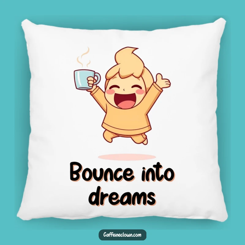 Funny Ecstatic Coffee Pillow: Plush Energy for Your Cozy Corner