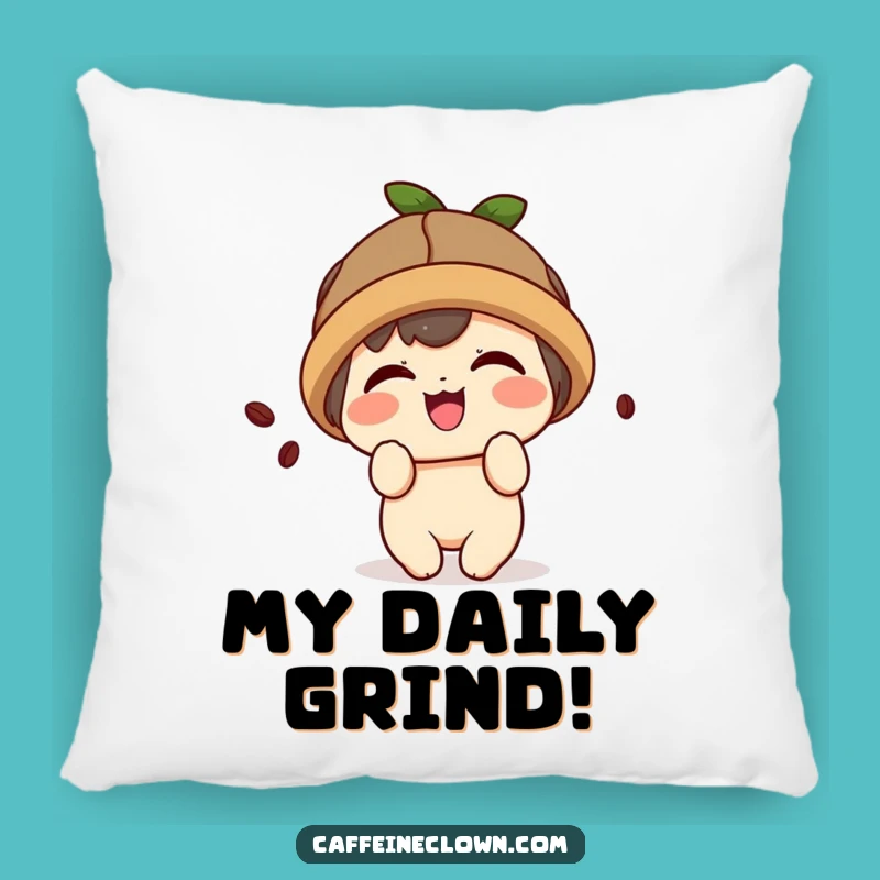 Funny Kawaii Coffee Pillow: Giggling Bean Cushion - Cute Character Pillow!