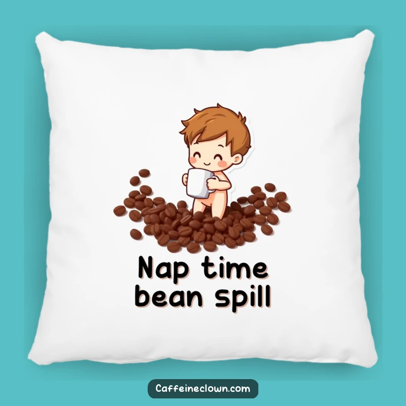 Funny Coffee Bean Spill Pillow: Cozy Humor for Your Couch - Perfect Gift!