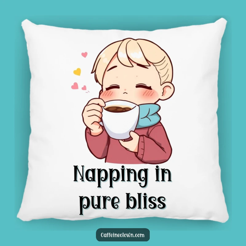 Funny Savoring Coffee Pillow: Enthusiast's Blissful Comfort Gift