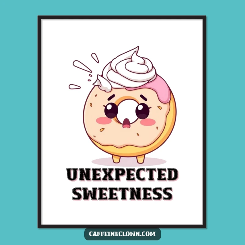 Funny Donut Whipped Cream Digital Art: Hilarious Printable, Perfect Funny Gift