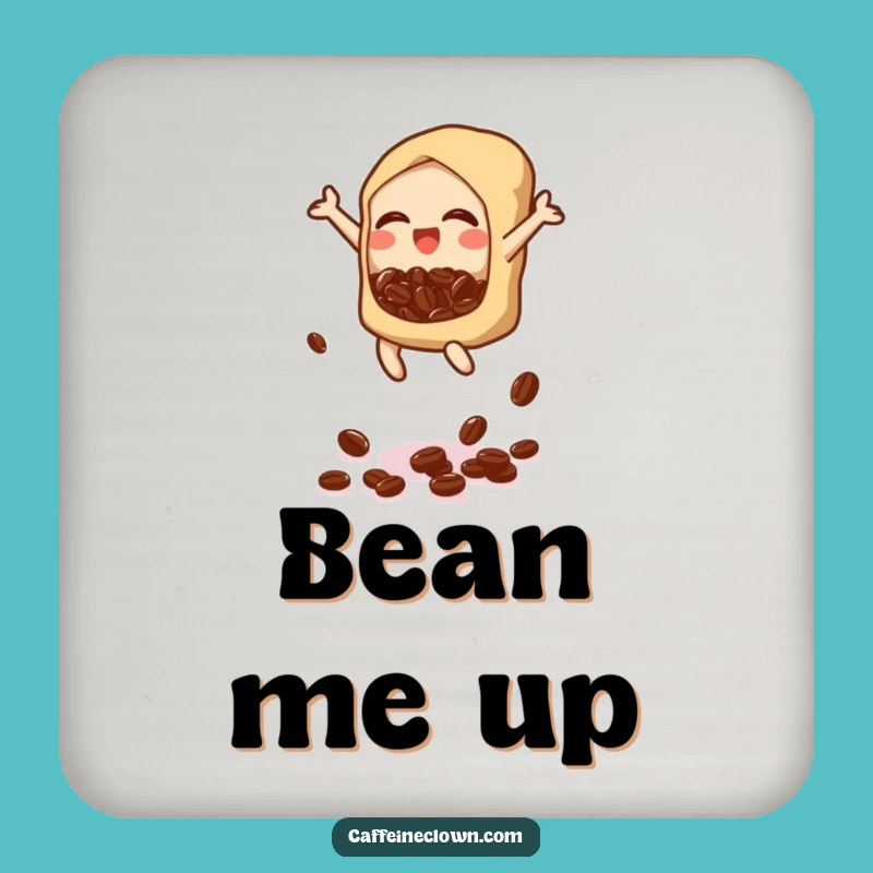 Funny Bubbly Bean Drop Coaster: Protect Surfaces with Pizzazz - Great Gift!