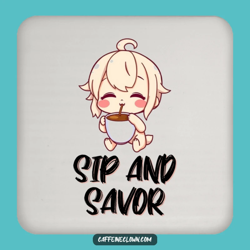Funny Coffee Tasting Coaster: Delightful Puckered Sip, Perfect Table Protector Gift