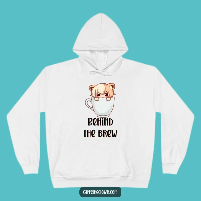 Funny Coffee Peek Hoodie - Cozy Mischievous Character Gift