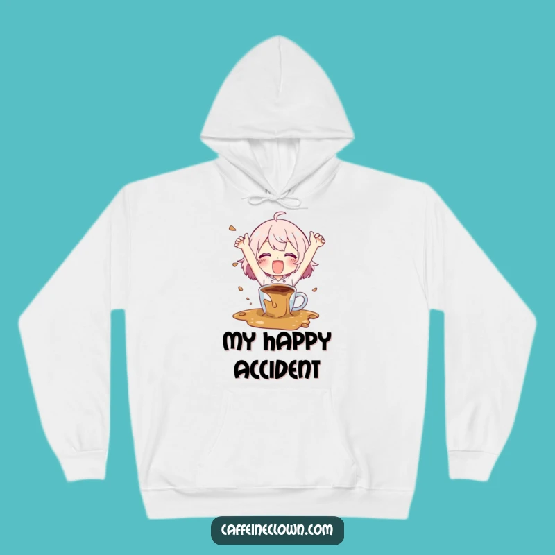 Funny Cozy Coffee Spill Hoodie: Happy Chaos Creator, Perfect Warm Gift