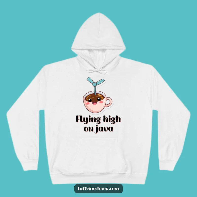 Funny Flying Coffee Hoodie: Cozy Propeller Coffee Apparel, Ideal Funny Gift