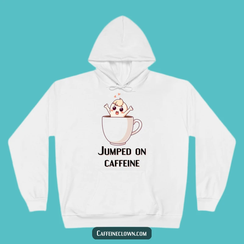 Funny Surprise Hoodie: Cozy Character Escaping Coffee, Ultimate Funny Gift for Cold Mornings