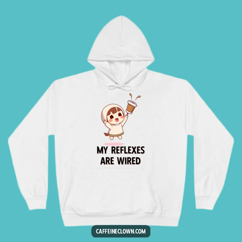 Funny Coffee Catch Hoodie: Stay Warm with Coffee Action