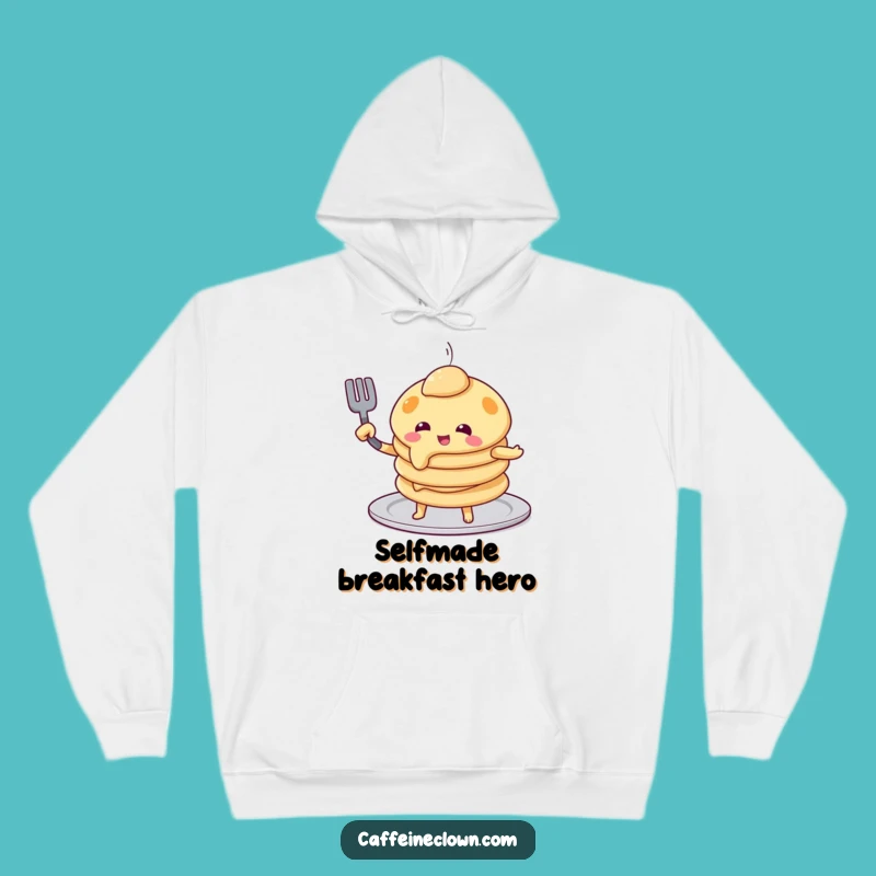Funny Pancake Flip Hoodie: Cozy Breakfast Character Apparel, Ideal Funny Gift