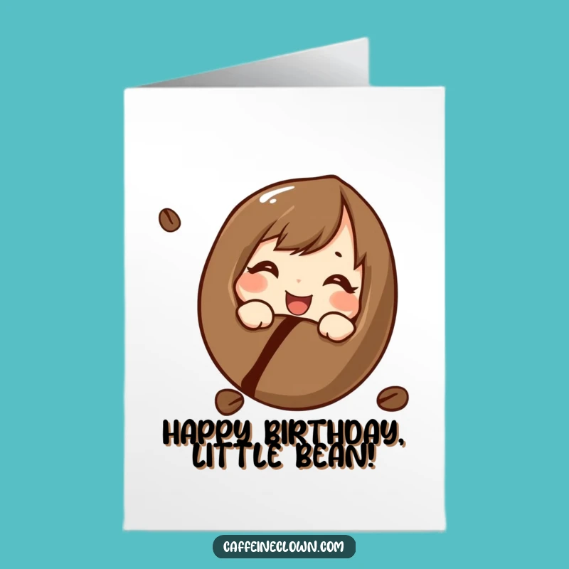 Free Printable Birthday Card: Curious Coffee Bean Character Birthday Explore Download