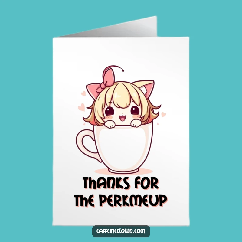 Free Printable Thank You Card: Playful Coffee Cup Decorator, Grateful Gift