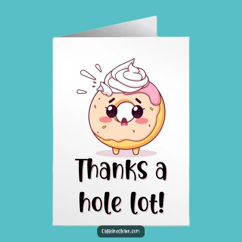 Surprised Donut Whipped Cream Thank You Free Printable Card - Sweetly Funny Gratitude!