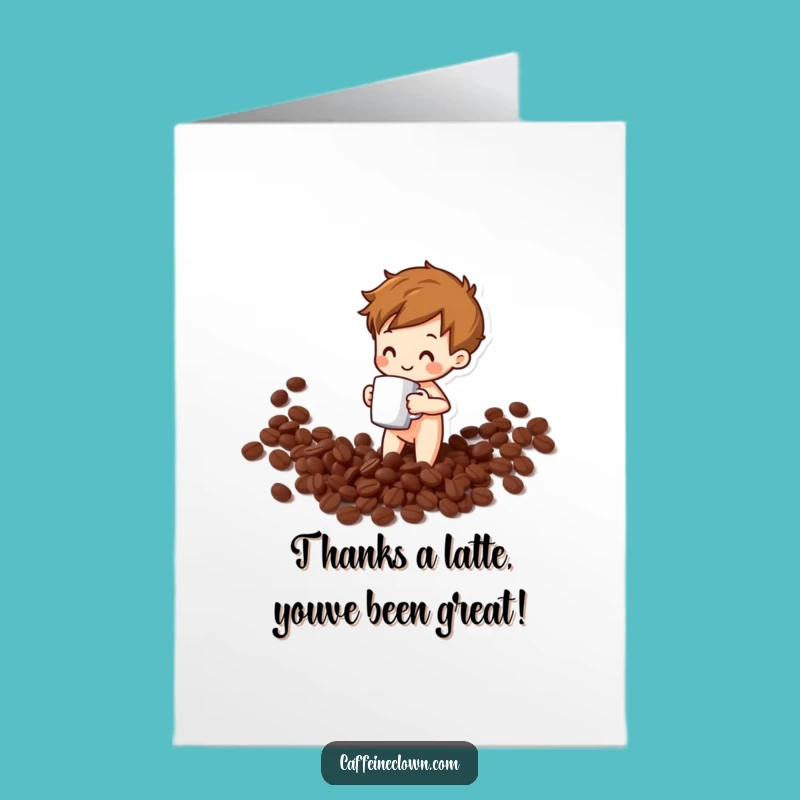 Free Printable Thank You Card: Coffee Spill Humor Greeting, Downloadable Appreciative Gift