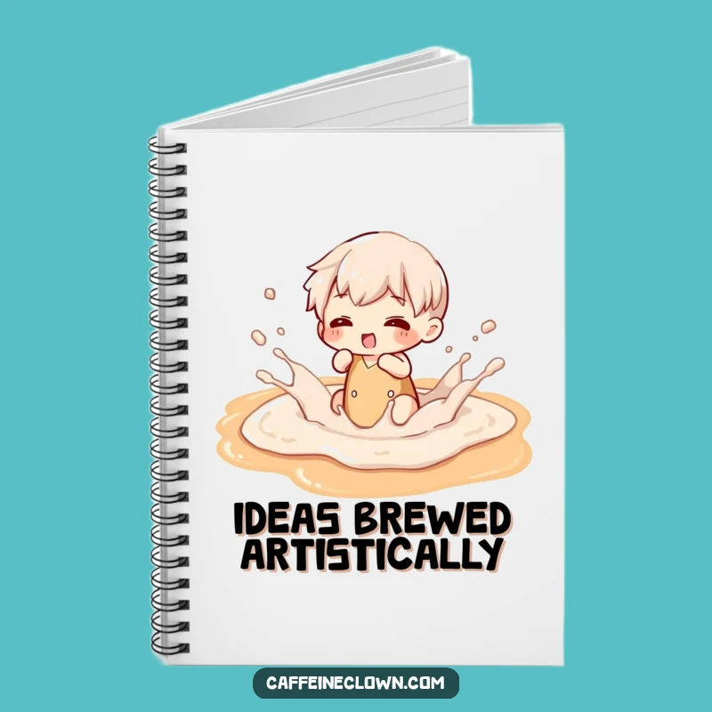 Funny Latte Art Splash Notebook - Journal Character Coffee Ideas Gift