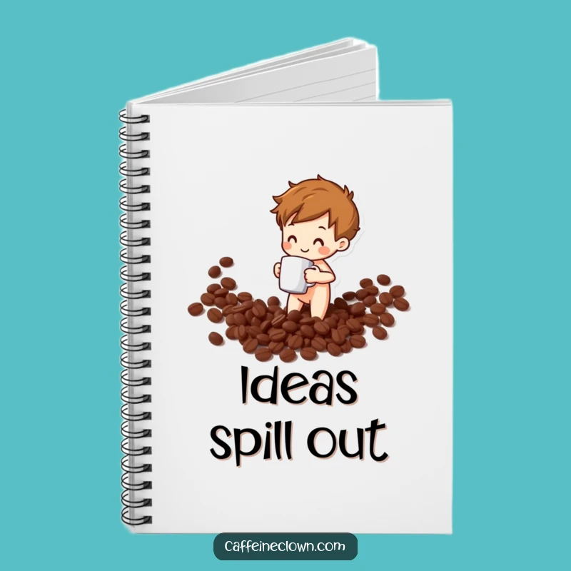 Funny Coffee Bean Spill Notebook: Jot Down Ideas with Humor - Perfect Gift!