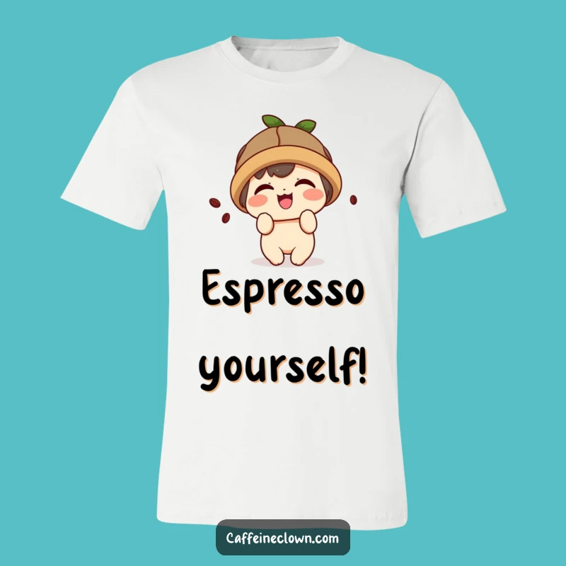 Funny Kawaii Coffee T-Shirt: Giggling Bean Gift - Cute Character Tee!