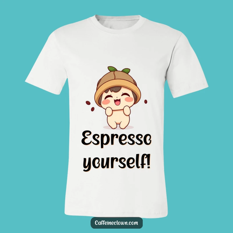 Funny Kawaii Coffee T-Shirt: Giggling Bean Gift - Cute Character Tee!