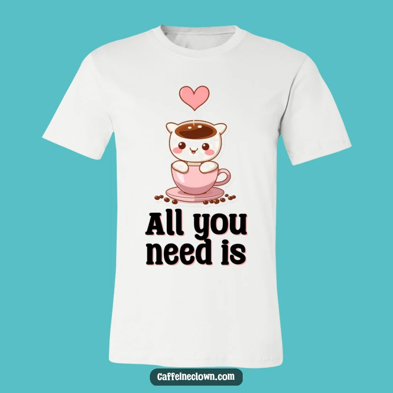 Funny Coffee Heart Steam T-Shirt - Romantic Gift for Coffee Lovers