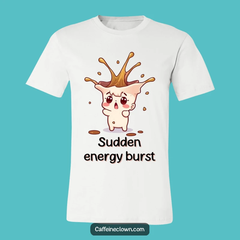 Funny Coffee Splash Surprise T-Shirt: Wear the Shocking Brew!