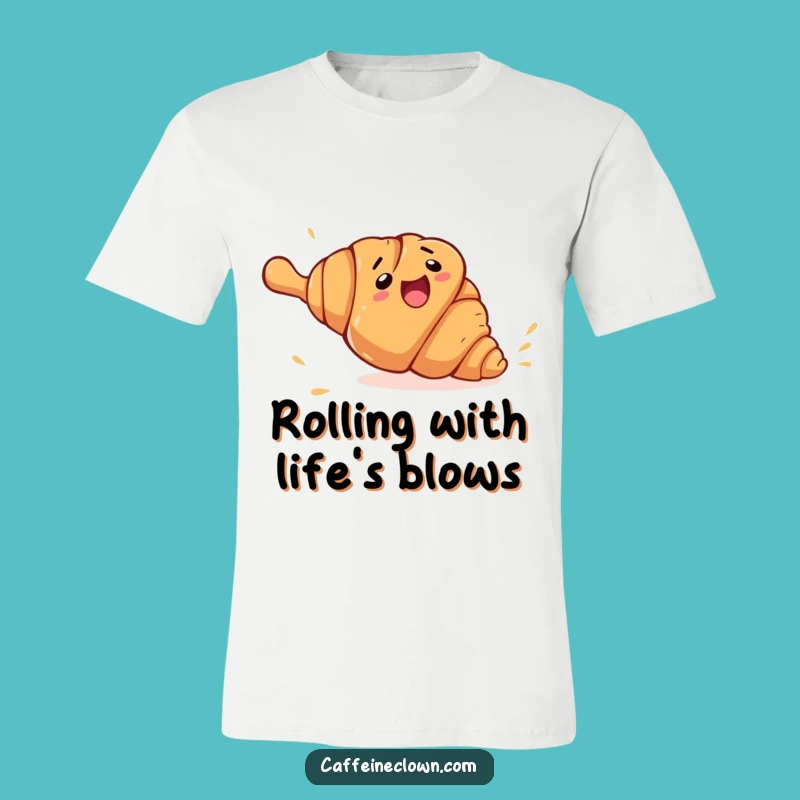 Funny Croissant Rolling T-Shirt: A Comical Pastry Escape Tee, Perfect Funny Gift