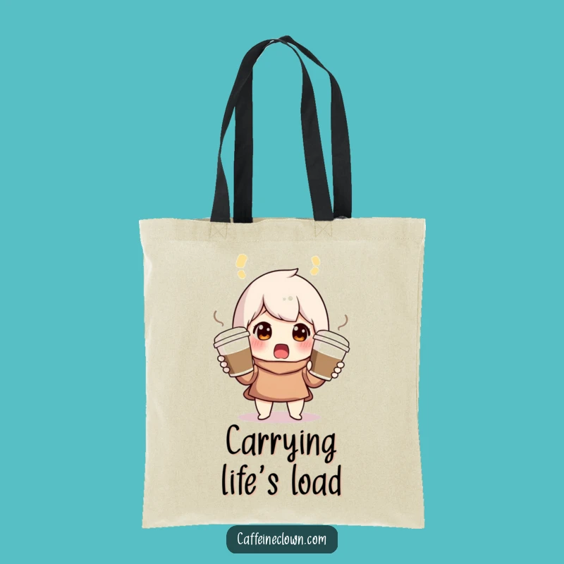 Funny Juggling Coffee Character Tote Bag: Carry Your Day with Humor!