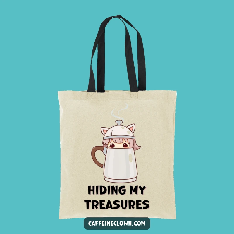 Funny Peek-a-Brew Coffee Pot Tote Bag - Chic Gift for Coffee Lovers