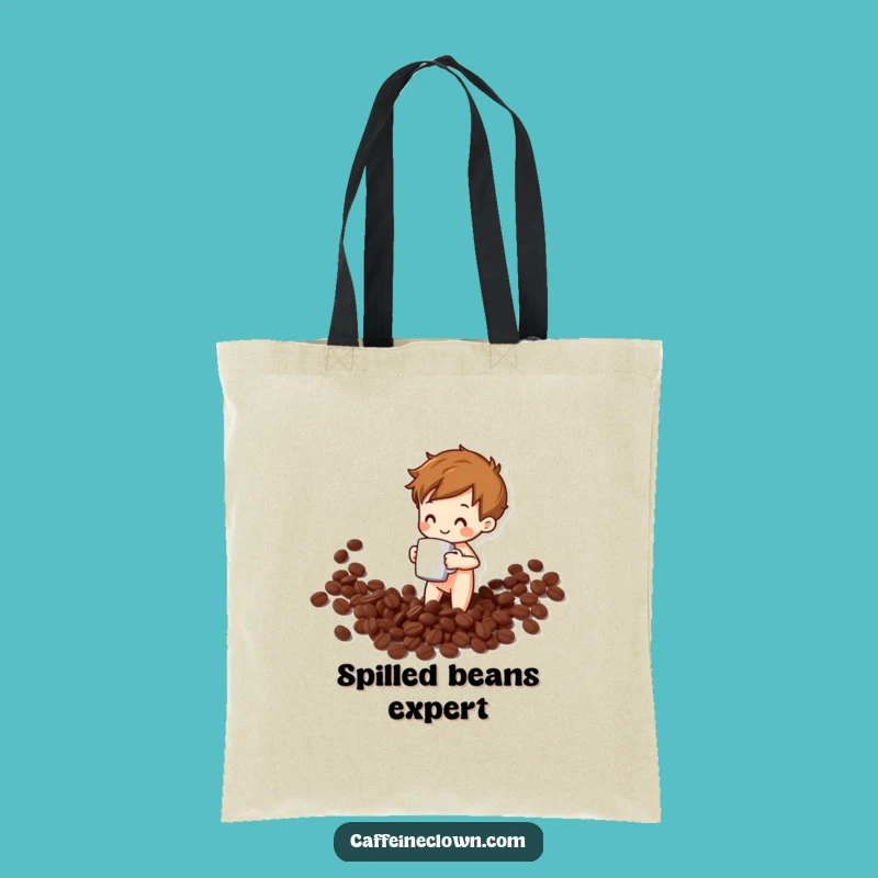 Funny Coffee Bean Spill Tote Bag: Carry Your Fun - Perfect Gift!